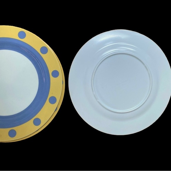 Melamine Plates, Set of 4, blue & yellow, 9 1/4” diameter - Picture 5 of 6